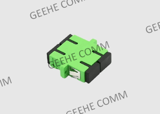 Переходник перегородки SC APC Multi дуплекса режима пластиковый зеленый с фланцами