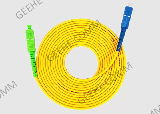 Желтый SC 3.0mm к гибкому проводу оптического волокна одиночного режима SC
