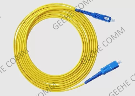 Желтый SC 3.0mm к гибкому проводу оптического волокна одиночного режима SC