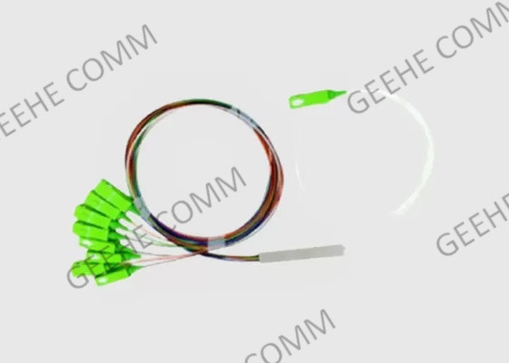 Splitter 0.9mm PLC оптического волокна трубки 1x8 SC/APC одиночного режима стальной мини