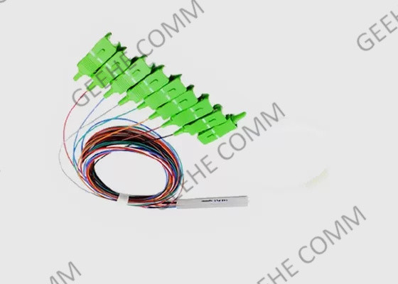 Splitter 0.9mm PLC оптического волокна трубки 1x8 SC/APC одиночного режима стальной мини