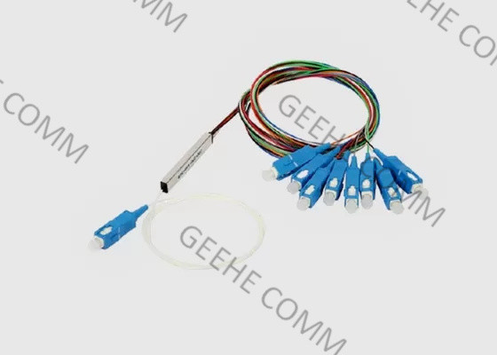 1×8 стальной Splitter оптического кабеля волокна трубки SC/APC мини