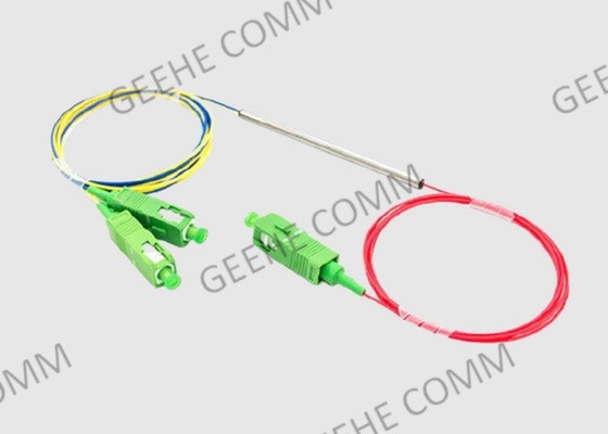 Splitter волокна WDM размера &amp;1550 трубки 980 металла 1×2 небольшой с соединителями SC