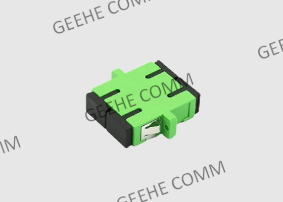 Переходник перегородки SC APC Multi дуплекса режима пластиковый зеленый с фланцами