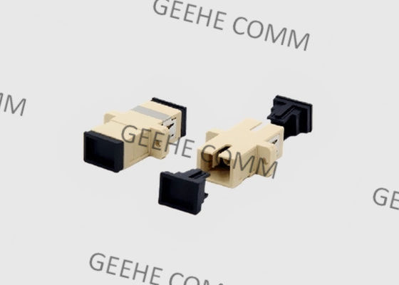 Переходник кабеля оптического волокна SC UPC симплексного цвета одиночного режима бежевый с фланцами