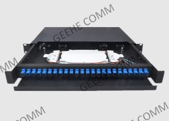 24 гаван пульта временных соединительных кабелей волокна держателя шкафа дюйма 1U подноса 19 соединения LC