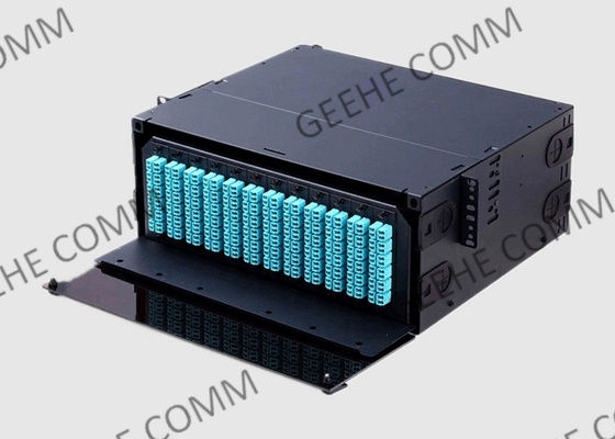 пульт временных соединительных кабелей волокна держателя шкафа 4U HD с панелью переходника или кассетой MPO/MTP