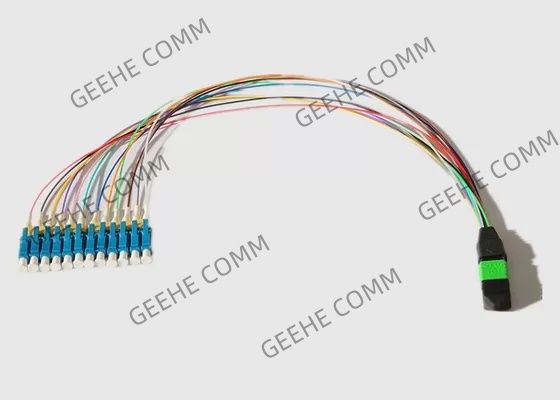 гибкий провод ядров MPO To12 LC режима 12 0.9mm одиночный оптически