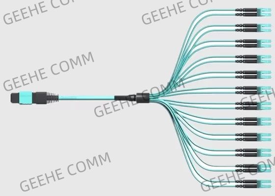 50/125 мультимодных MPO к кабелям оптического волокна дуплекса OM4 12x LC