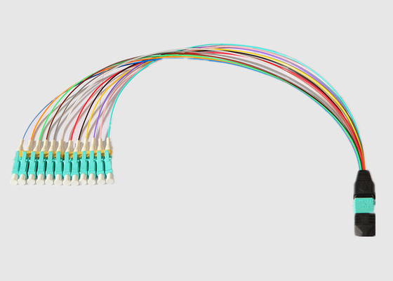 Multi режим 12 вырезает сердцевина из 0.9mm MPO к кабелю проламывания LC