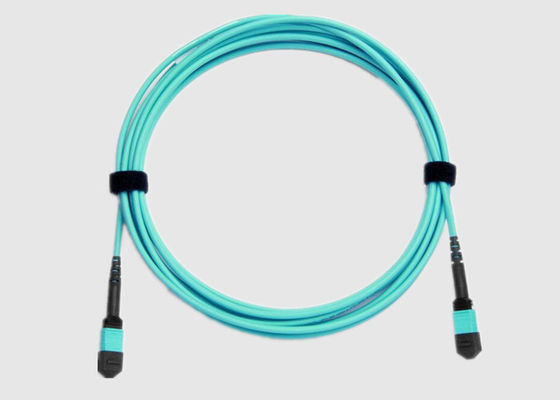 Гибкий провод волокна OM4 MPO режима 24 Aqua 10Gbs Multi