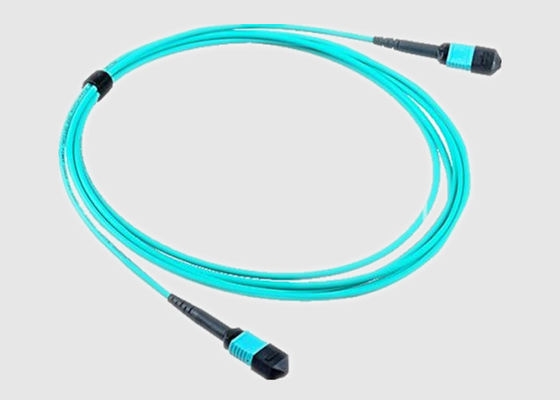 Гибкий провод волокна OM4 MPO режима 24 Aqua 10Gbs Multi