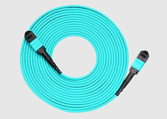 Гибкий провод волокна OM4 MPO режима 24 Aqua 10Gbs Multi