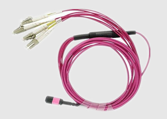 Multi ядри OM3 2.0mm MPO хобота 8 к кабелю проламывания LC