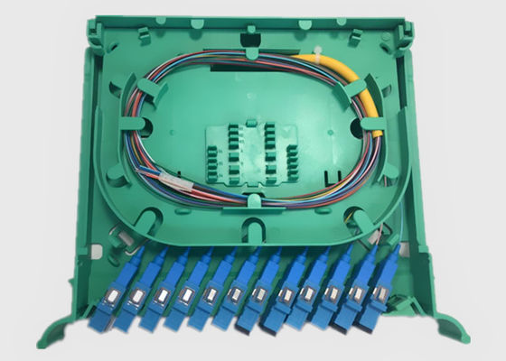 Держатель шкафа Splitter 0.9mm PLC оптического волокна ядров разветвителя 12 SC UPC одиночного режима
